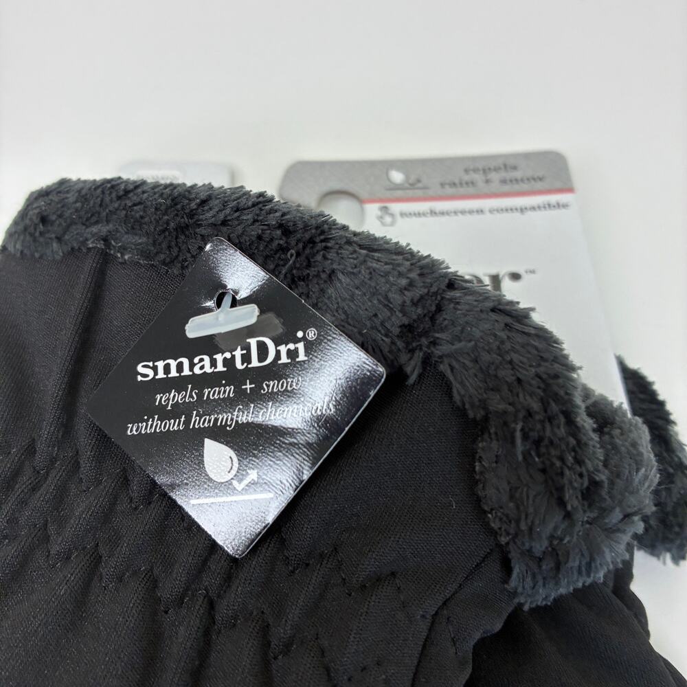 Isotoner Black SmartDri Touchscreen Compatible Winter Gloves Womens L/XL NWT - Picture 2 of 6